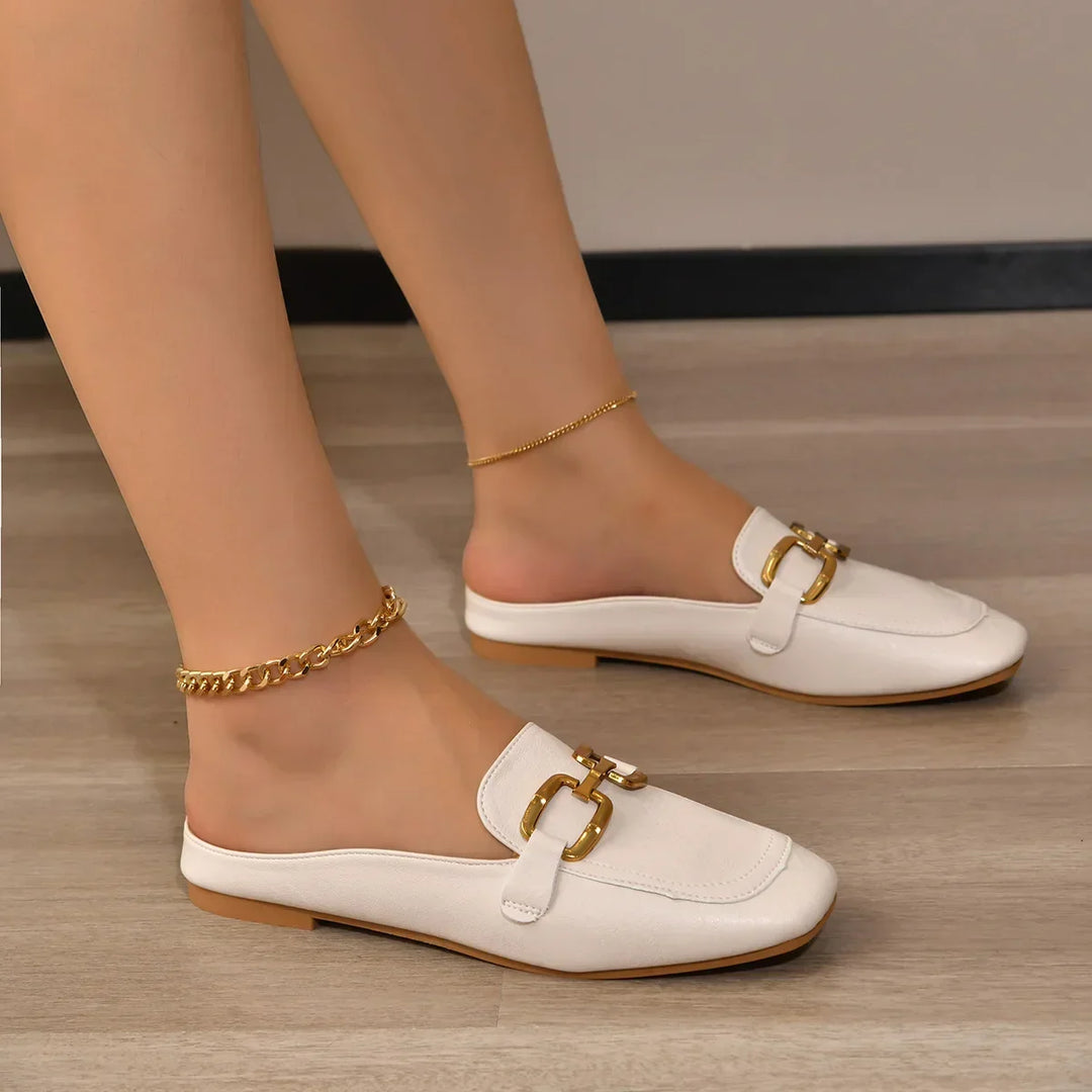 Lanesbury Flat Leather Mules