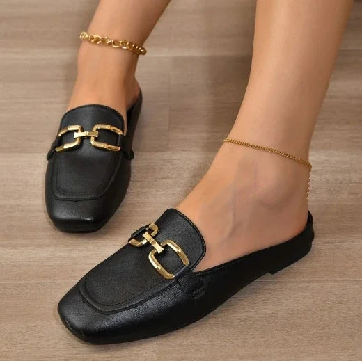 Lanesbury Flat Leather Mules