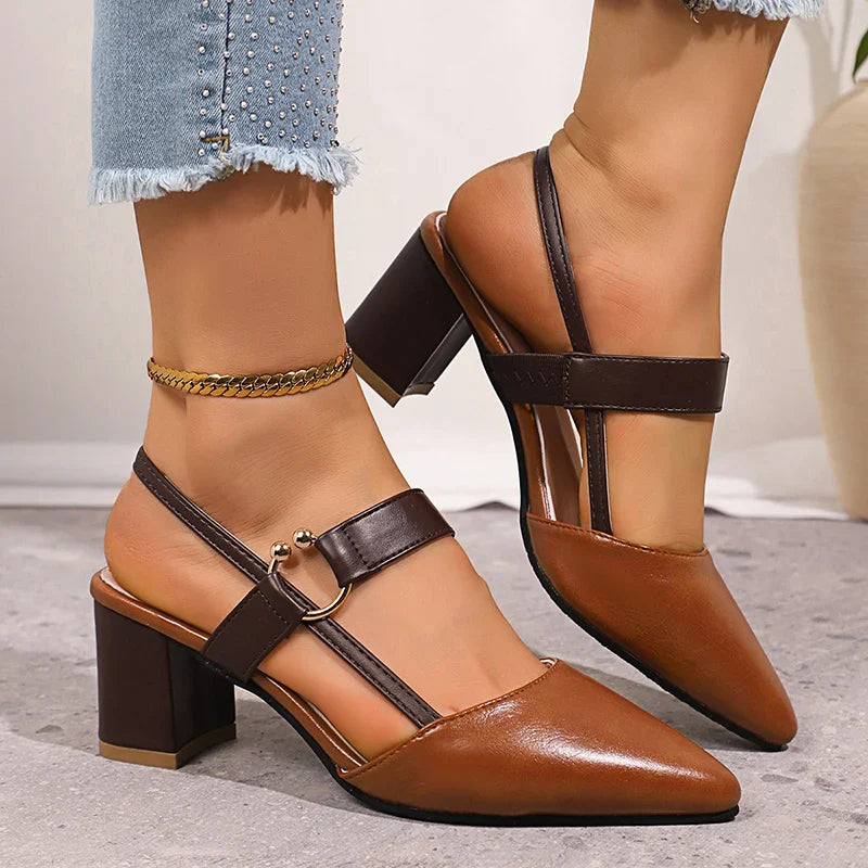 Marcelle Dual-Strap Slingback Heels